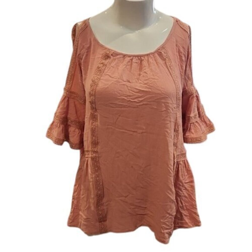 [Molly Bracken] Rose Open Shoulder Blouse - Size XL
